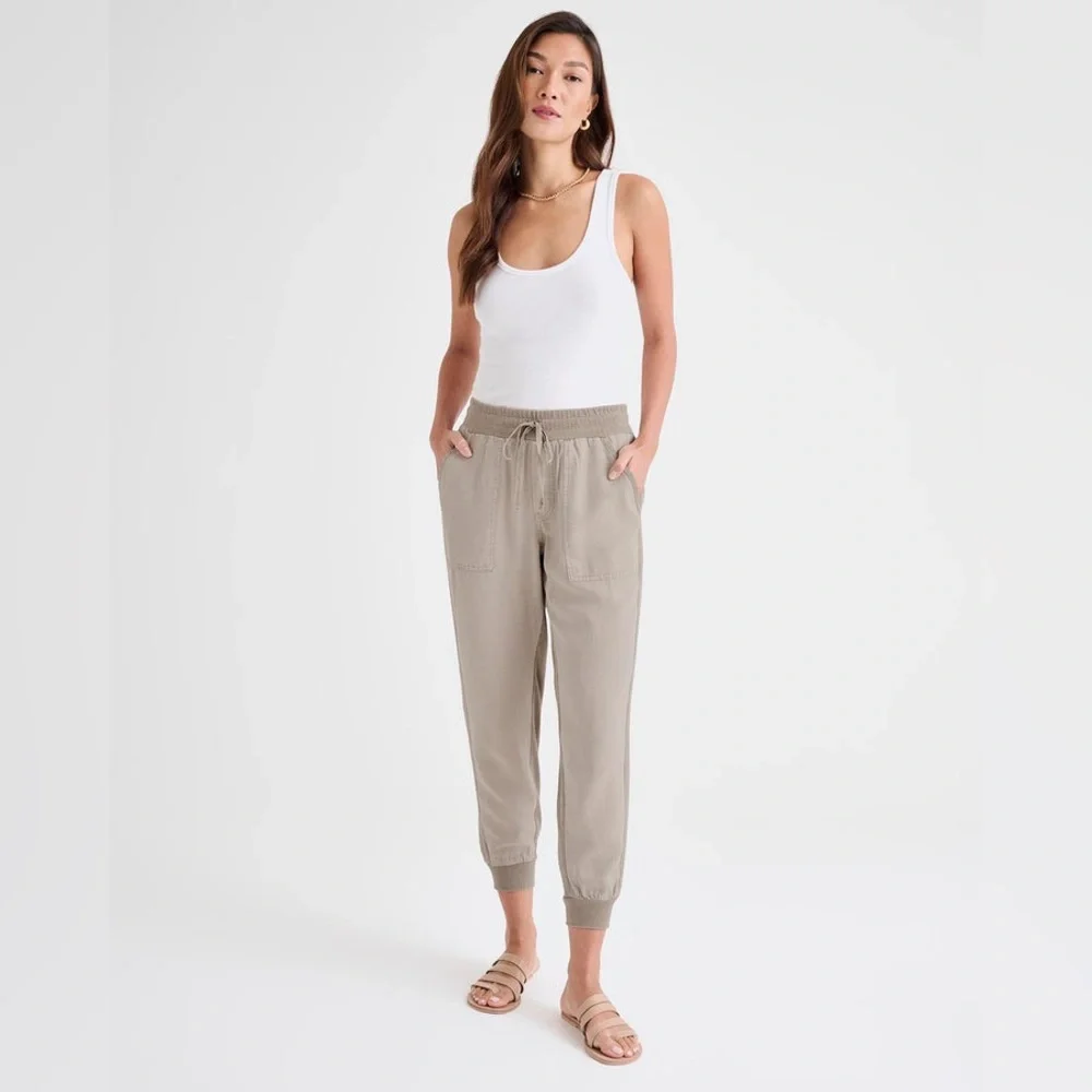 Splendid Lakeside Linen Blend Jogger Pants in Fawn Medium